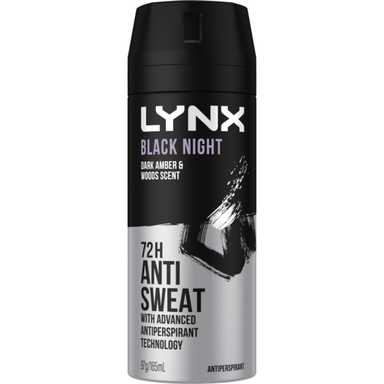 Lynx 72H Black Night Anti Sweat Body Spray - 165 ML