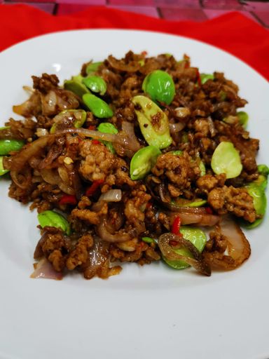 叁巴肉碎臭豆 Sambal Petai Pork mince
