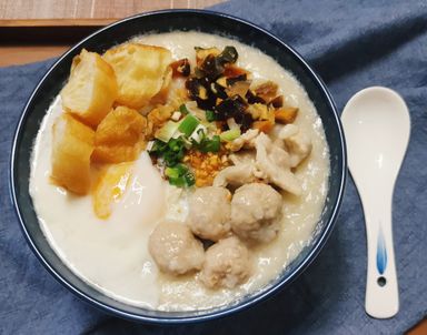 Pork Porridge with all add-ons