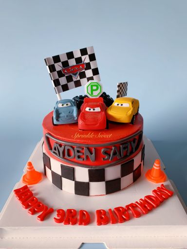 Lightning McQueen buttercream cake 