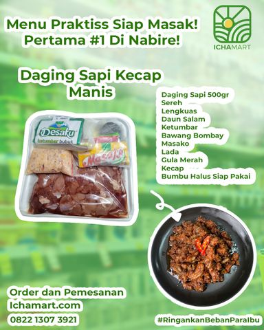 Paketan Lauk Daging Sapi Kecap Manis ( Porsi 2 -3 orang )