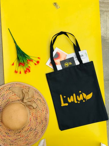 Glitters print tote bag with normal handle