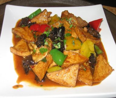 Deep Fried Tofu with Black Fungus (Vegeterian)  家常豆腐-菜类