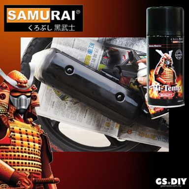 SAMURAI H2 Hi-Temp Black 600°c Heat Resistant Spray Paint🔥 Motor Spray Exhaust Tahan Panas Cat Motor 300ml