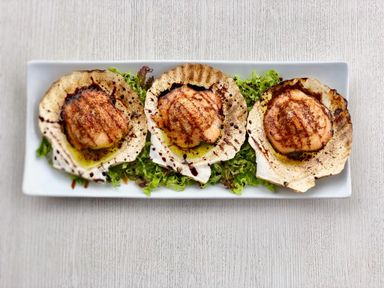 BBQ Scallops with Mentaiko