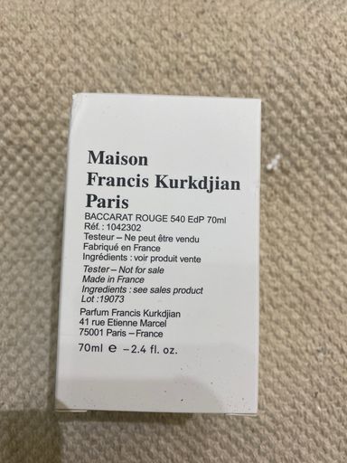 Maison Francis Kurkdjian Paris Baccarat Rouge 540