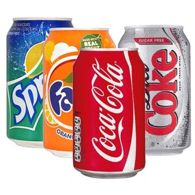 Soft Drinks Can (Coke,Fanta,Sprite,M'dew,Light Coke)  饮料