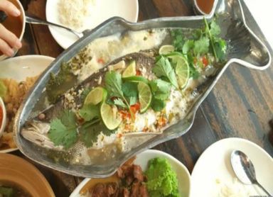 Steam sea bass with lime and chilli