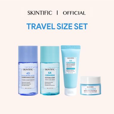 SKINTIFIC - Travel Size x 4PCS - Moisturizer Gel+4D Toner+5X Toner+Cleanser