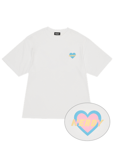 Nerdy Neon Heart - White