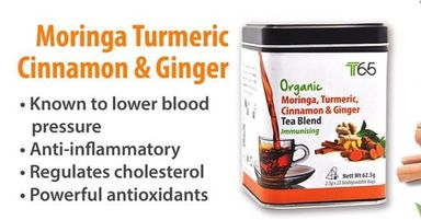 Moringa Tumeric Cinnamon Ginger Tea - Helps lower blood pressure