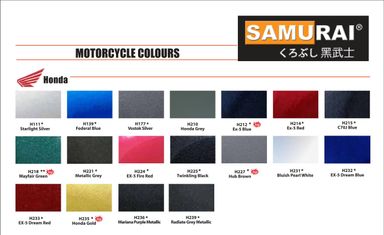 SAMURAI Spray Paint HONDA Colour 400ml (#h212 #h214 #h221 #h224 #h227 #h231 #h232 #h233 #h235)