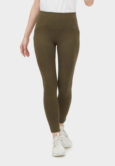 Ladies High Waisted Legging Army Green (Solid Color)