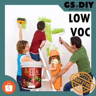 APPLE Silk Washable Interior Wall Finish🎨 1L& 5L Smooth Sheen Paint /Glossy Interior Paint 珍珠漆 (Price onward)