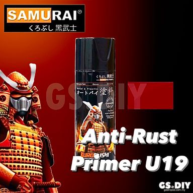 SAMURAI Spray Paint Anti-Rust Primer U19✨ Aerosol Motor Spray Paint Anti Karak Cat Motor