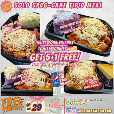 Pinoy Spaghetti-Cake Combo Tipid