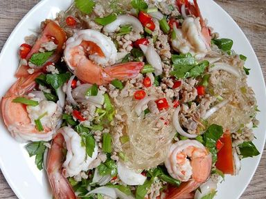Vermicelli Spicy Salad with Prawns