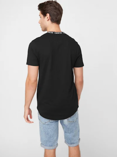 GUESS Black Neck Logo T-Shirt