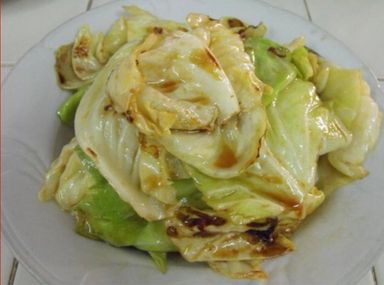 Stir fry cabbage with fish sauce