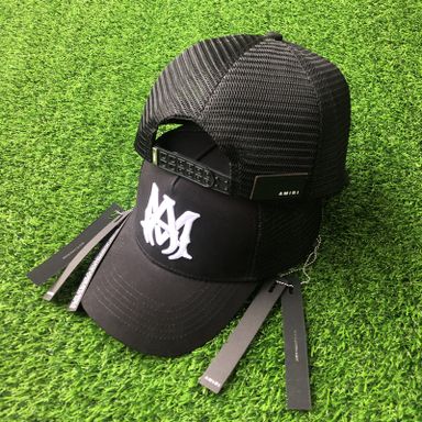 AMIRI CURVED PEAK BLACK AND WHITE LOGO