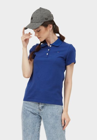Ladies Polo Tee (Blue Solid Color)