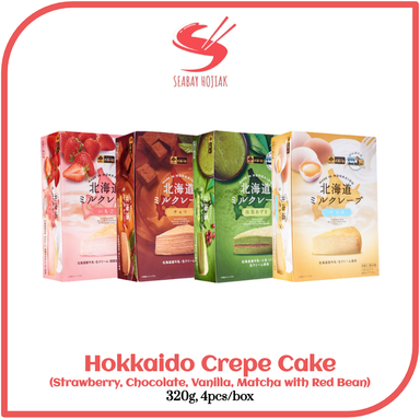 Frozen Hokkaido Mille Crepe Cake - Green Tea & Red Bean