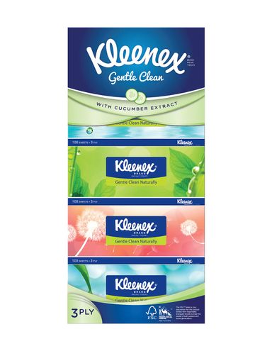 Kleenex Facial 3 PLY Gentle Clean with Cucumber Extract - 5 PCS
