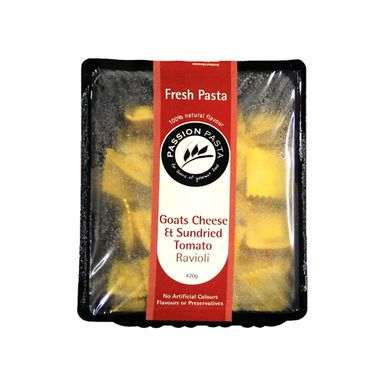 Passion Pasta Frozen Ravioli Goat Cheese & Sundried Tomato 420Gm/Pkt