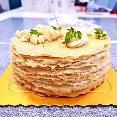 Vanilla Bean Mille Crepe Cake 