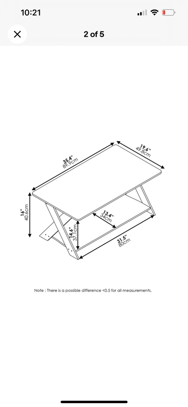 Wood Coffee Table Modern Criss-Crossed With Open Storage Shelf For Living Room