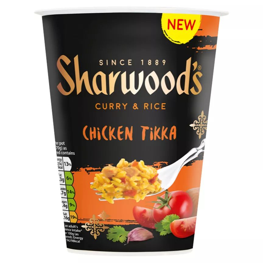 Sharwoods chicken tikka rice pot 70g BBE 03/08/24 no vat a unit