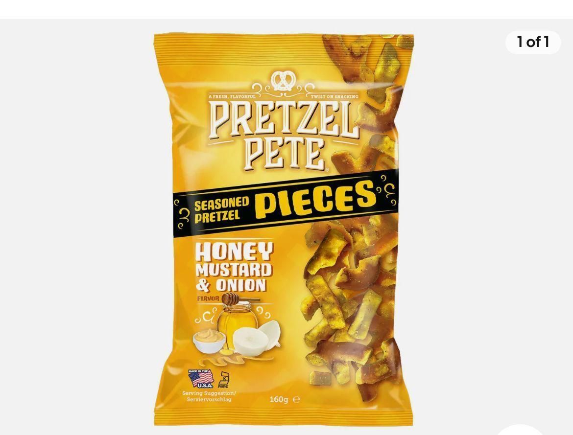 Pretzels pete honey & mustard 56g BBE 16/05/24  no vat a unit