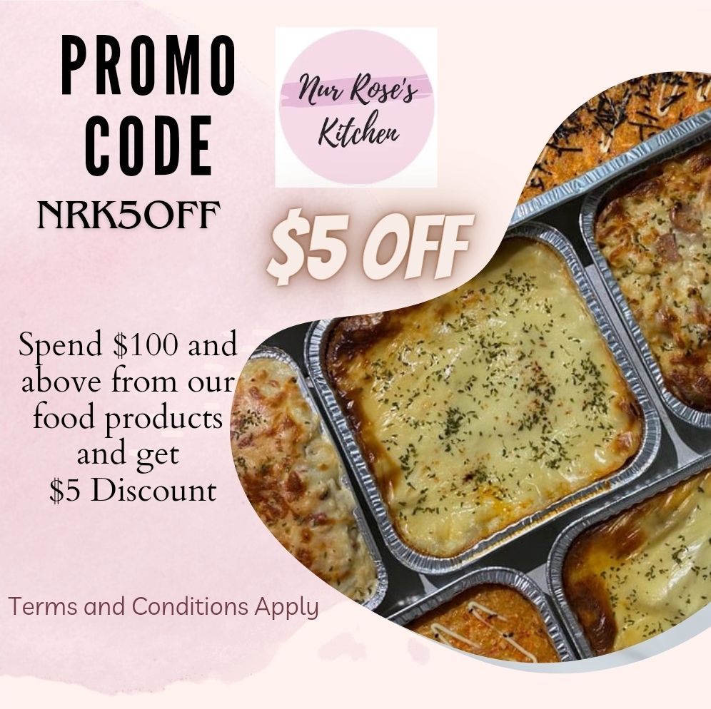  Spend $100 and above worth of food products in a single receipt and apply PROMO CODE NRK5OFF for $5 off.