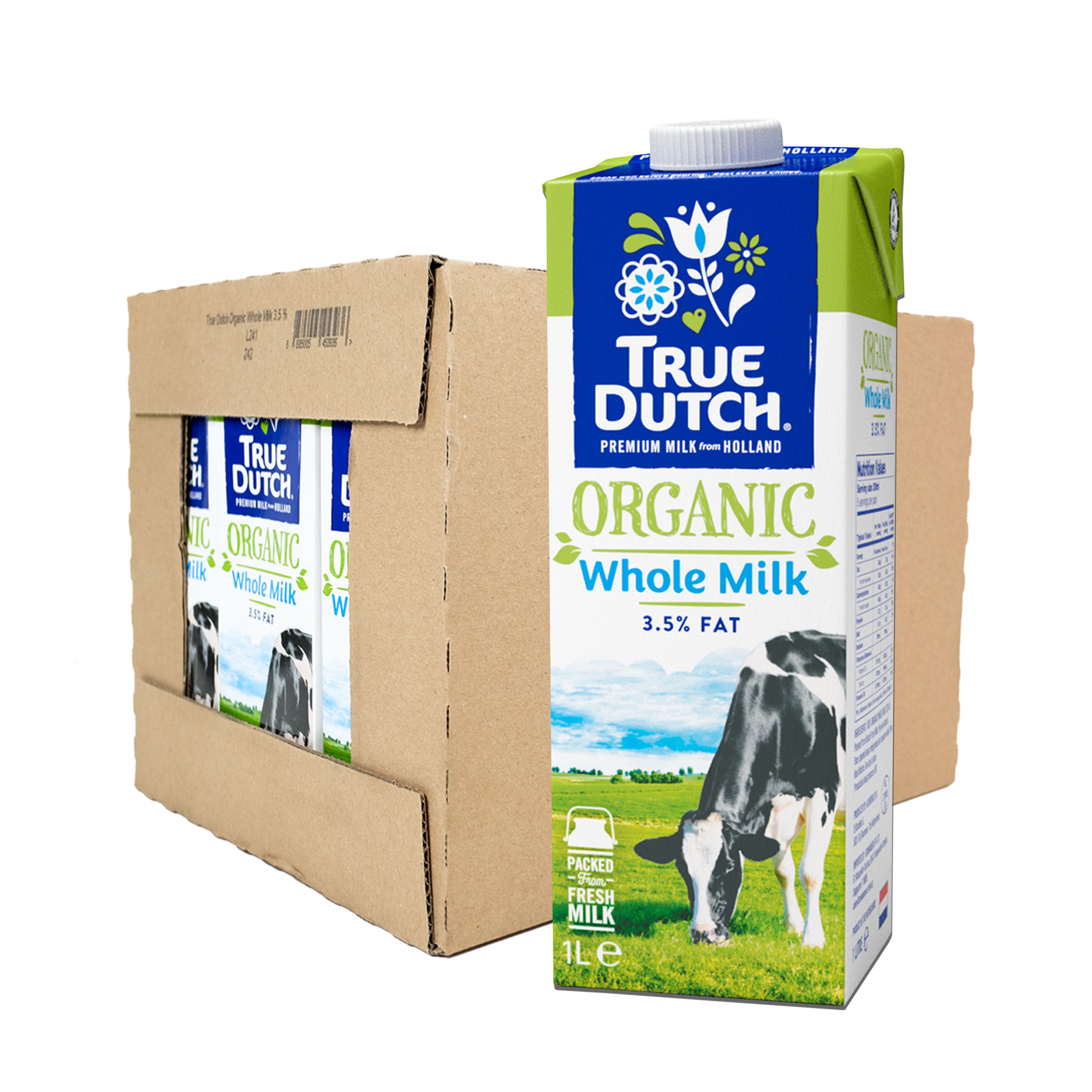 TRUE DUTCH Organic Whole Milk CASE 1Lx12