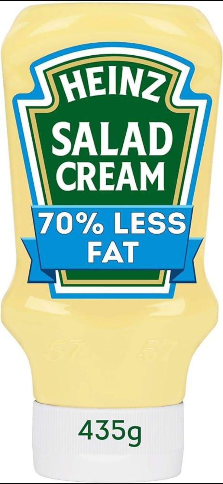 Heinz Salad Cream 435g  70% less fat upside down squeezy bottle  Bb 1/8/24