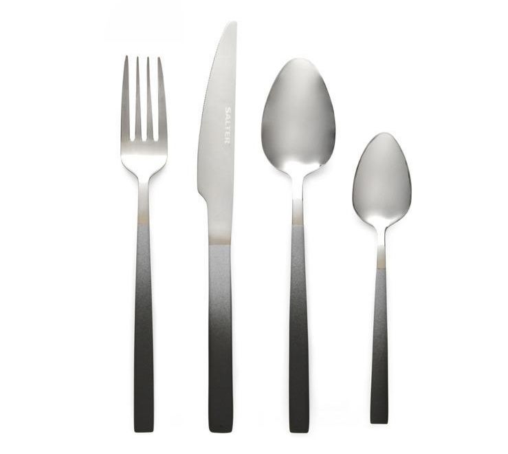Salted light ombre grey 16 piece cutlery set