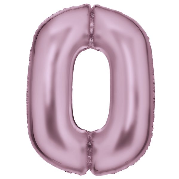 Number 0 Silk Pastel Pink Amscan SuperShape Foil Balloons