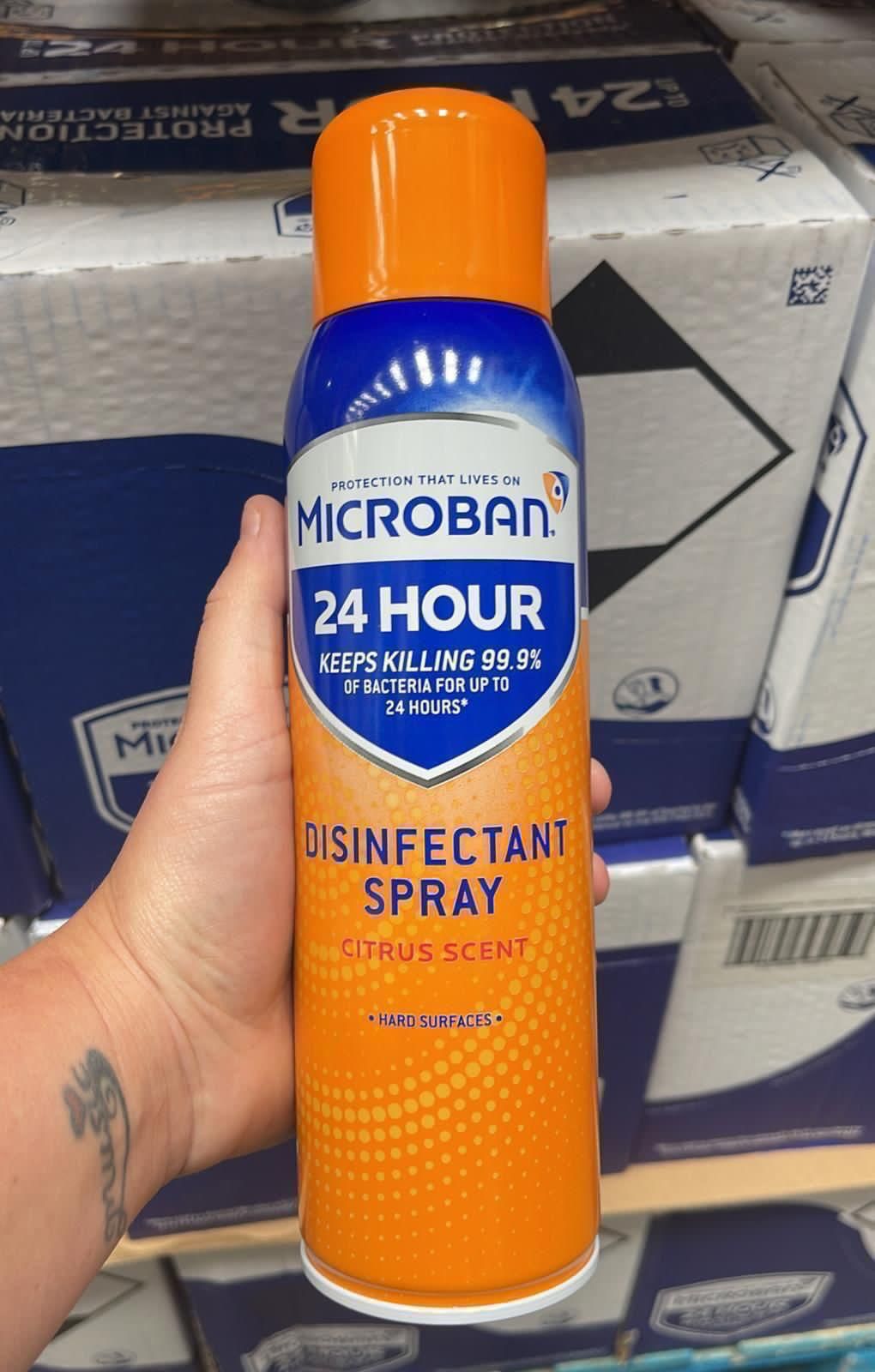 ⭐️SPECIAL OFFER⭐️ Microban Antibacterial Disinfectant Spray - Citrus. 8x400ml BBE 03/23