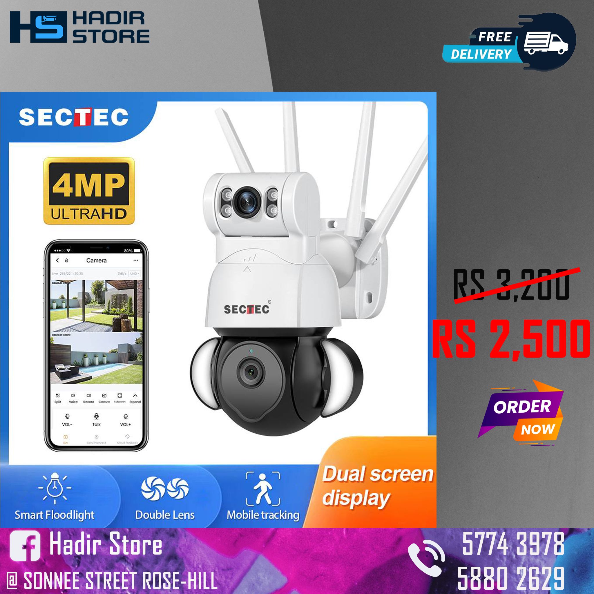 WIFI CAMERA SECTEC 4MP DUAL LENS