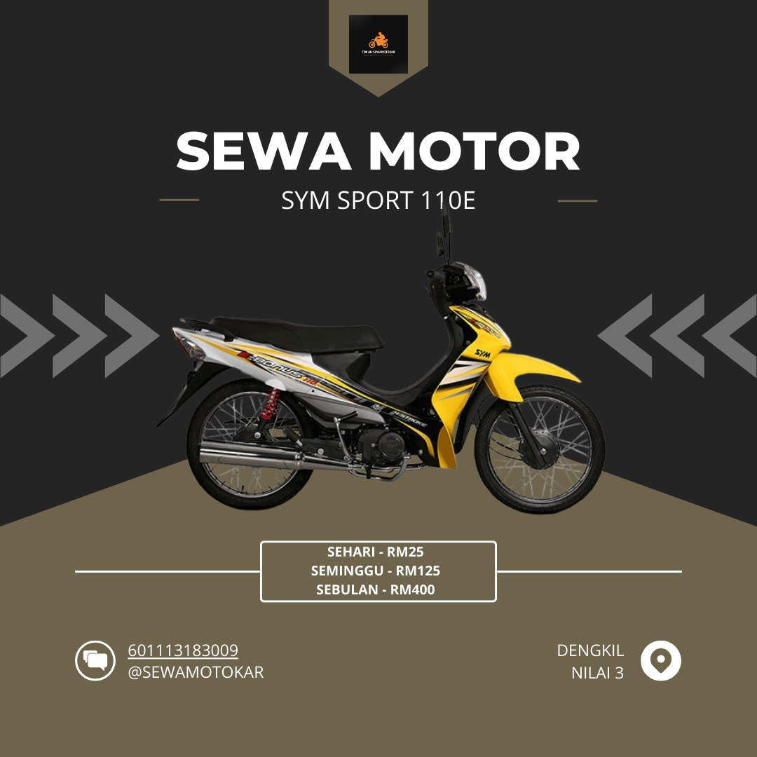 Sewa SYM Sport 110E Kuning