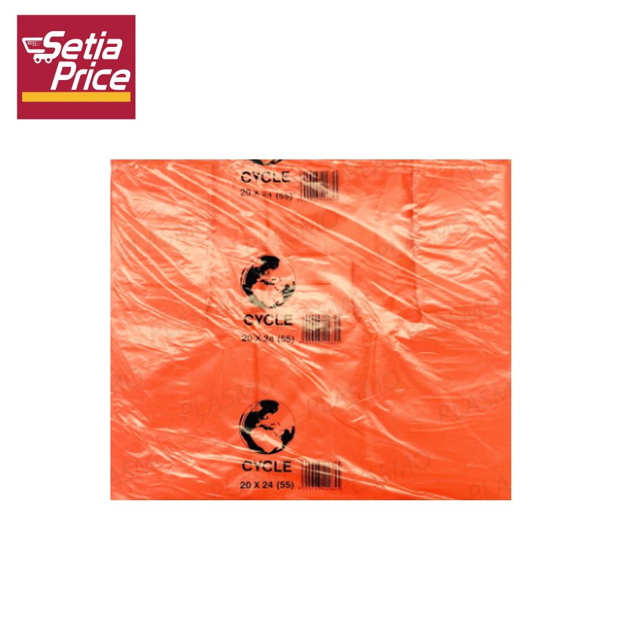 T-SHIRT PLASTIC BAG 12X13 ORANGE