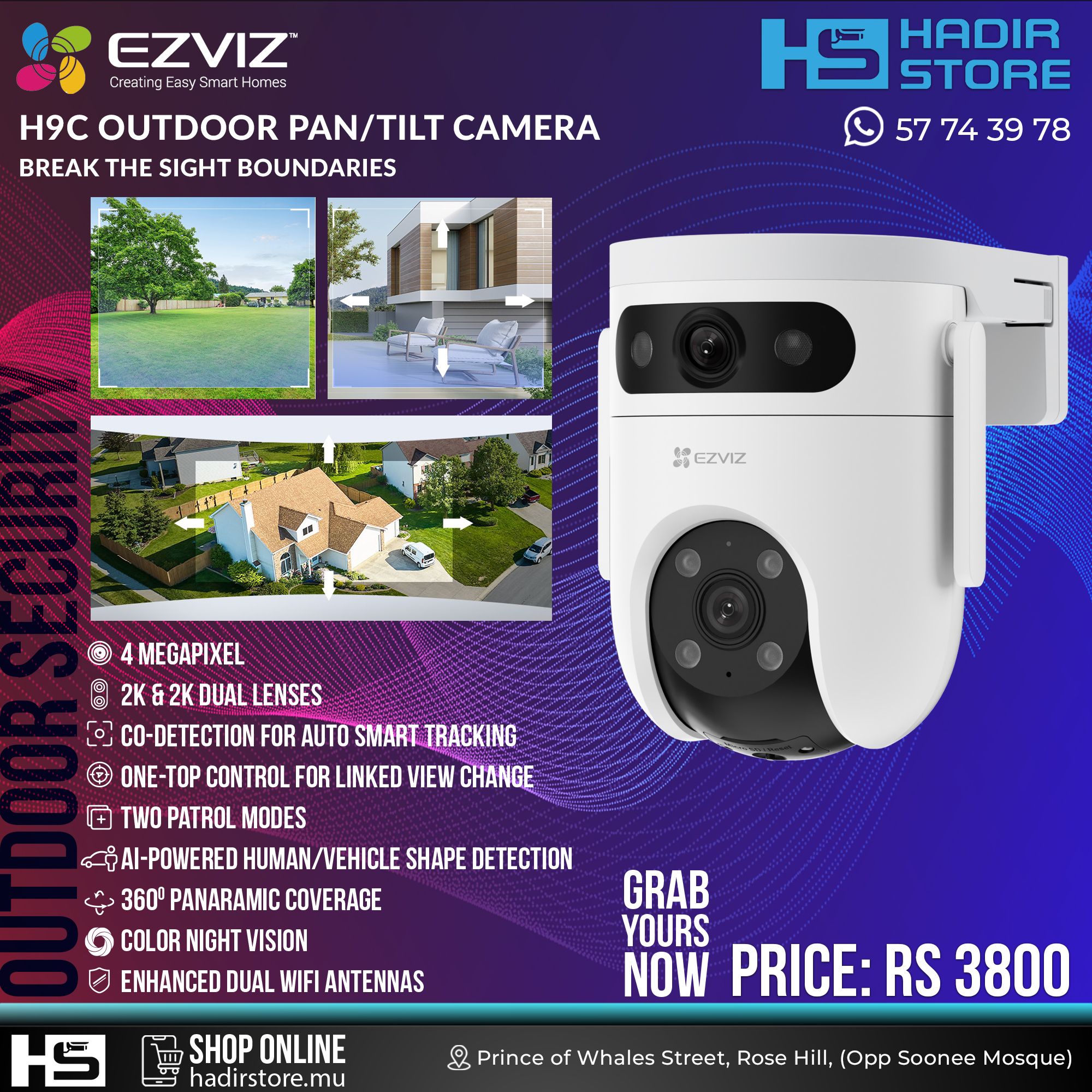 EZVIZ H9C DUAL LENS PAN TILT WIFI CAMERA