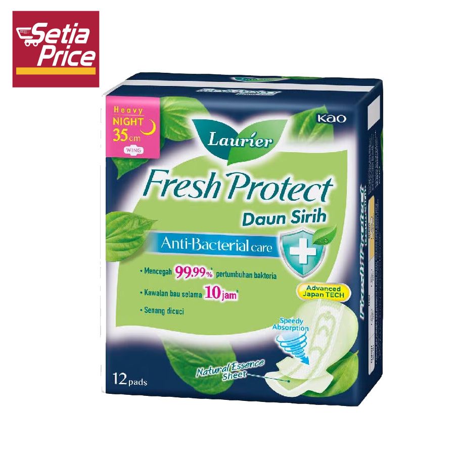 LAURIER FRESH PROTECT MAXI WING DAUN SIRIH 12S