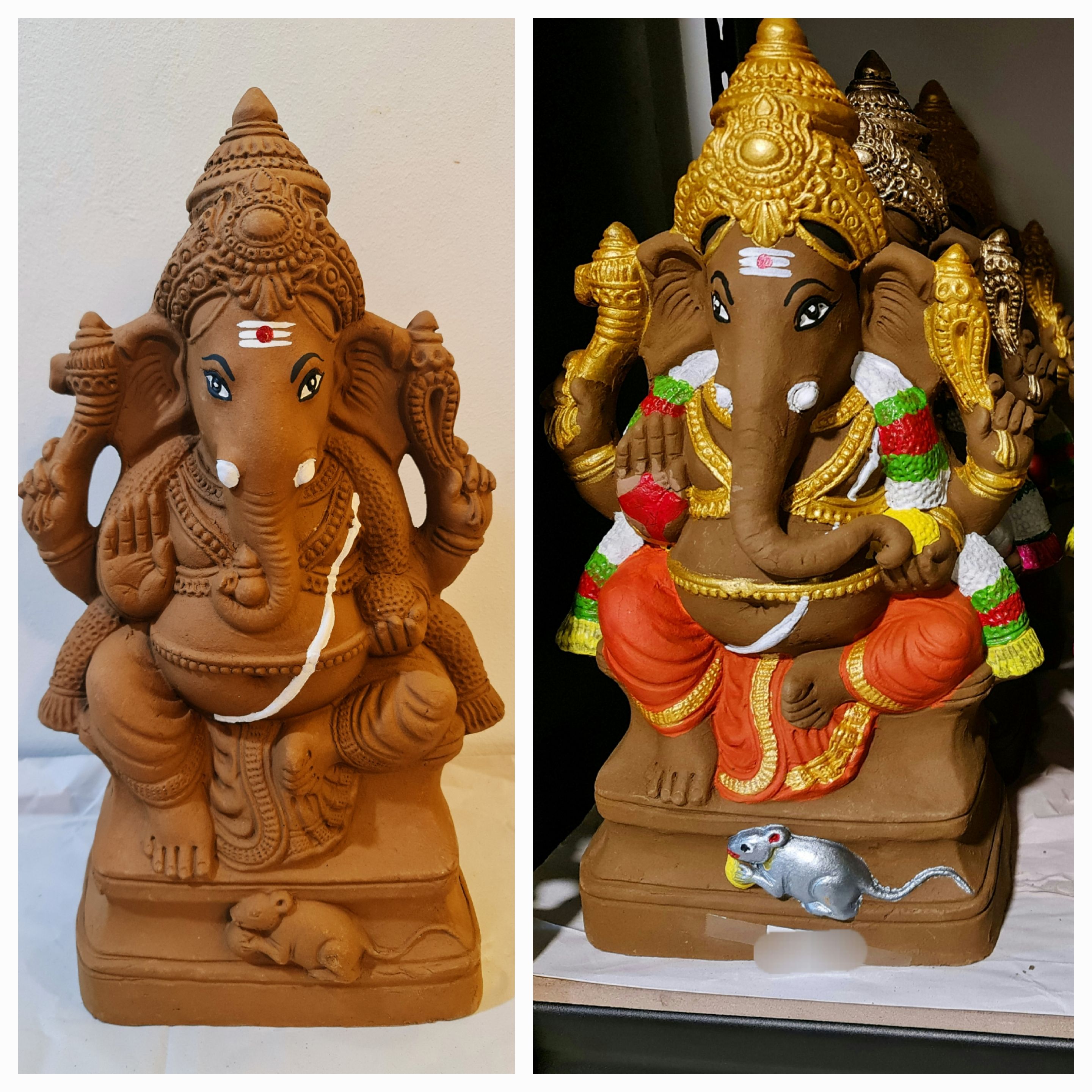 15 inches -Ganesha sitting on big peeta (Left/Trunk)