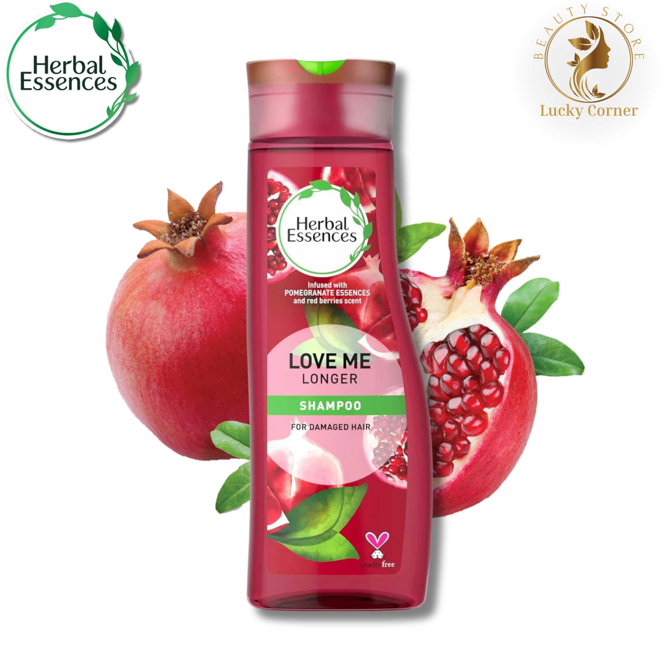 Herbal Essences Love Me Longer Shampoo | Pomegranate Essence | Damaged Hair | Red Berry Scent |400ml