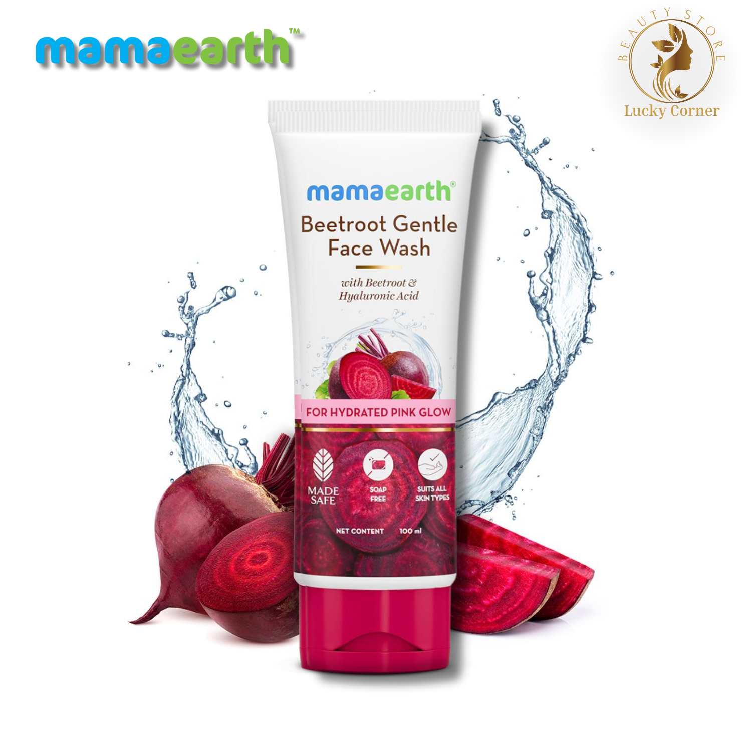 Mamaearth Beetroot Gentle Face Wash With Beetroot & Hyaluronic Acid – 100 ml