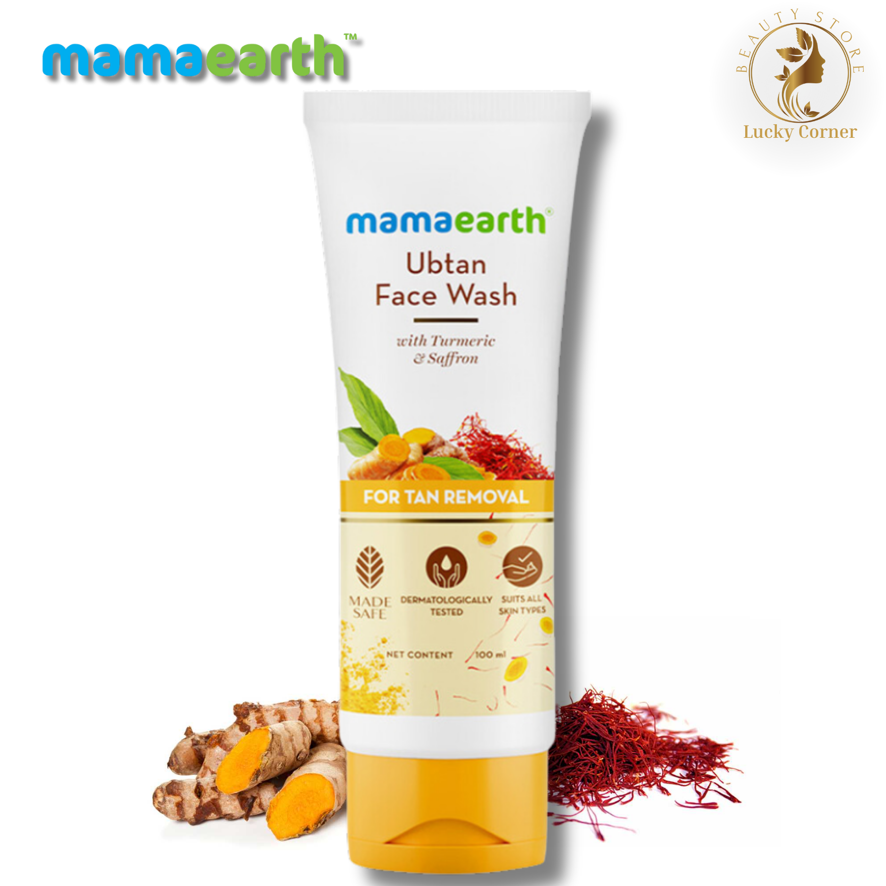 mamaearth Ubtan Face Wash with Turmeric & Saffron for Tan Removal – 100ml