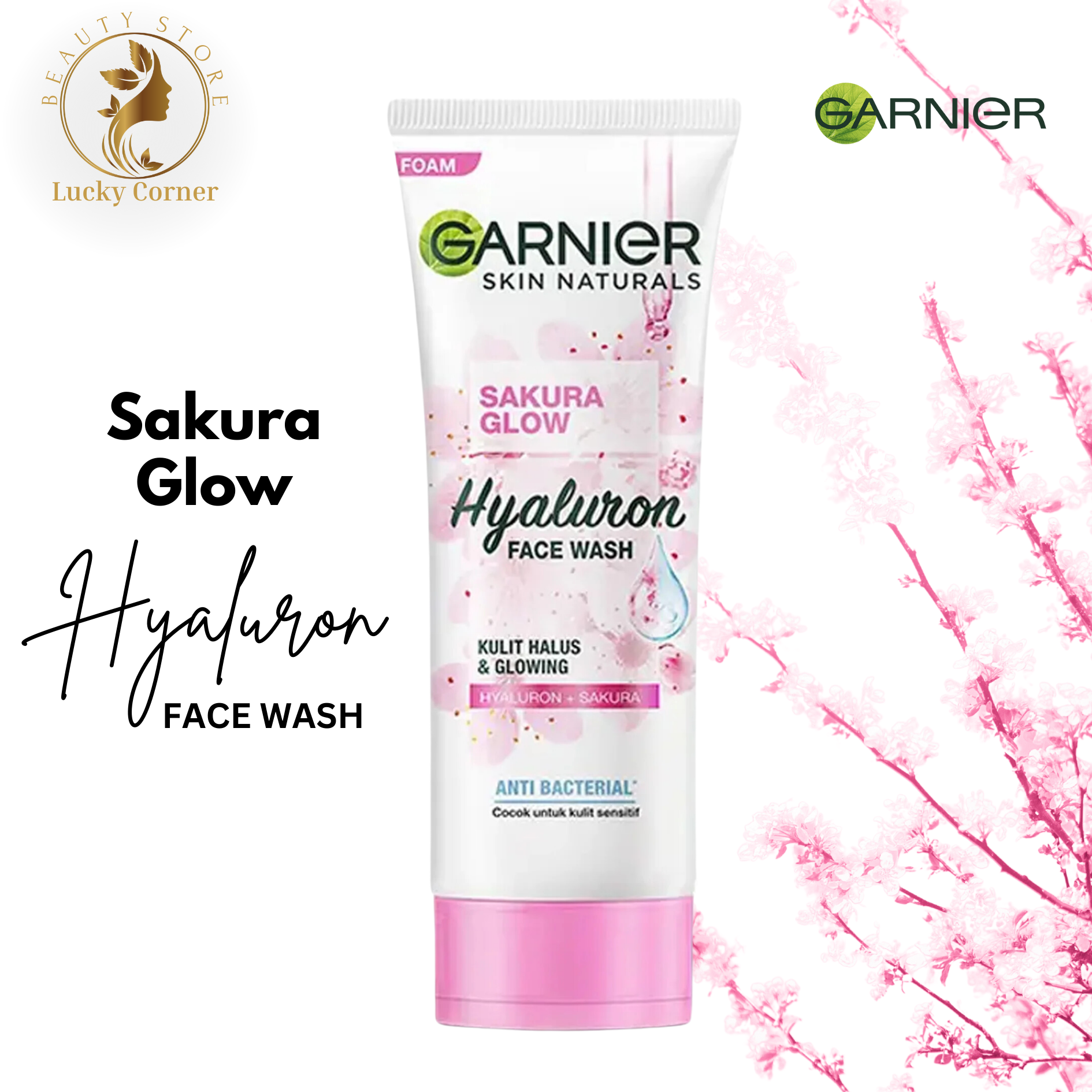 Garnier Sakura Glow Hyaluron Face Wash 100ml