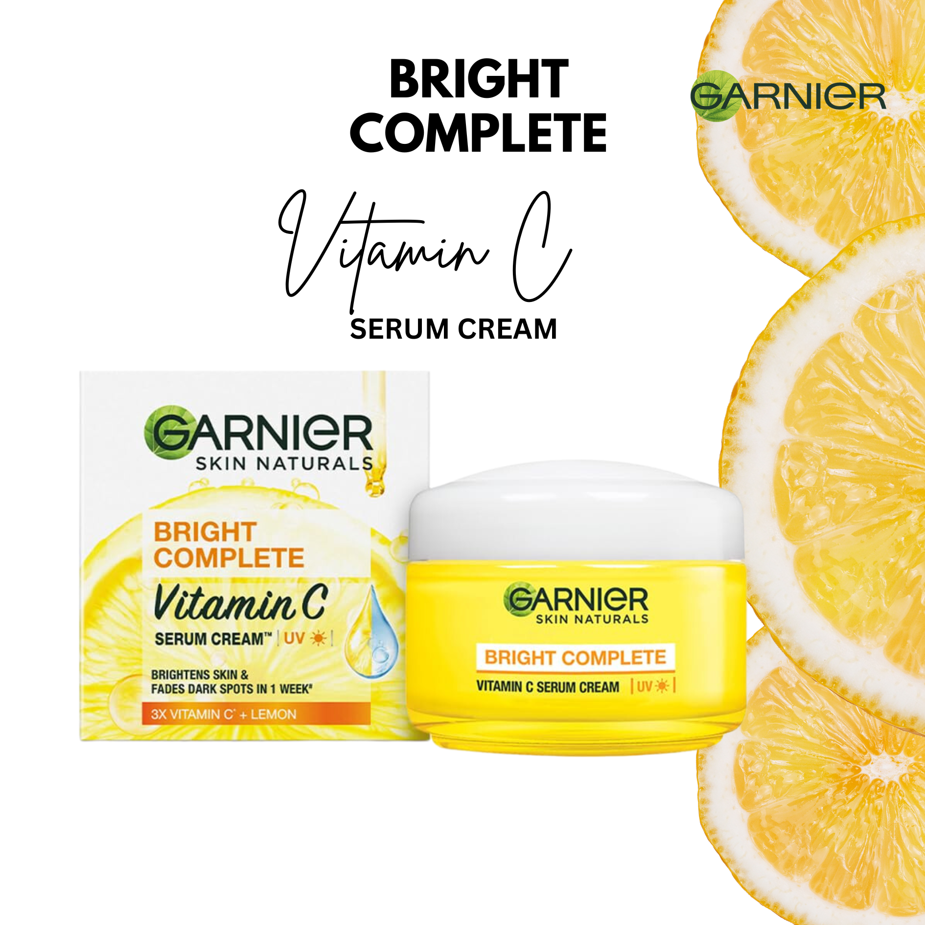 Garnier Bright Complete Vitamin C Serum Cream UV