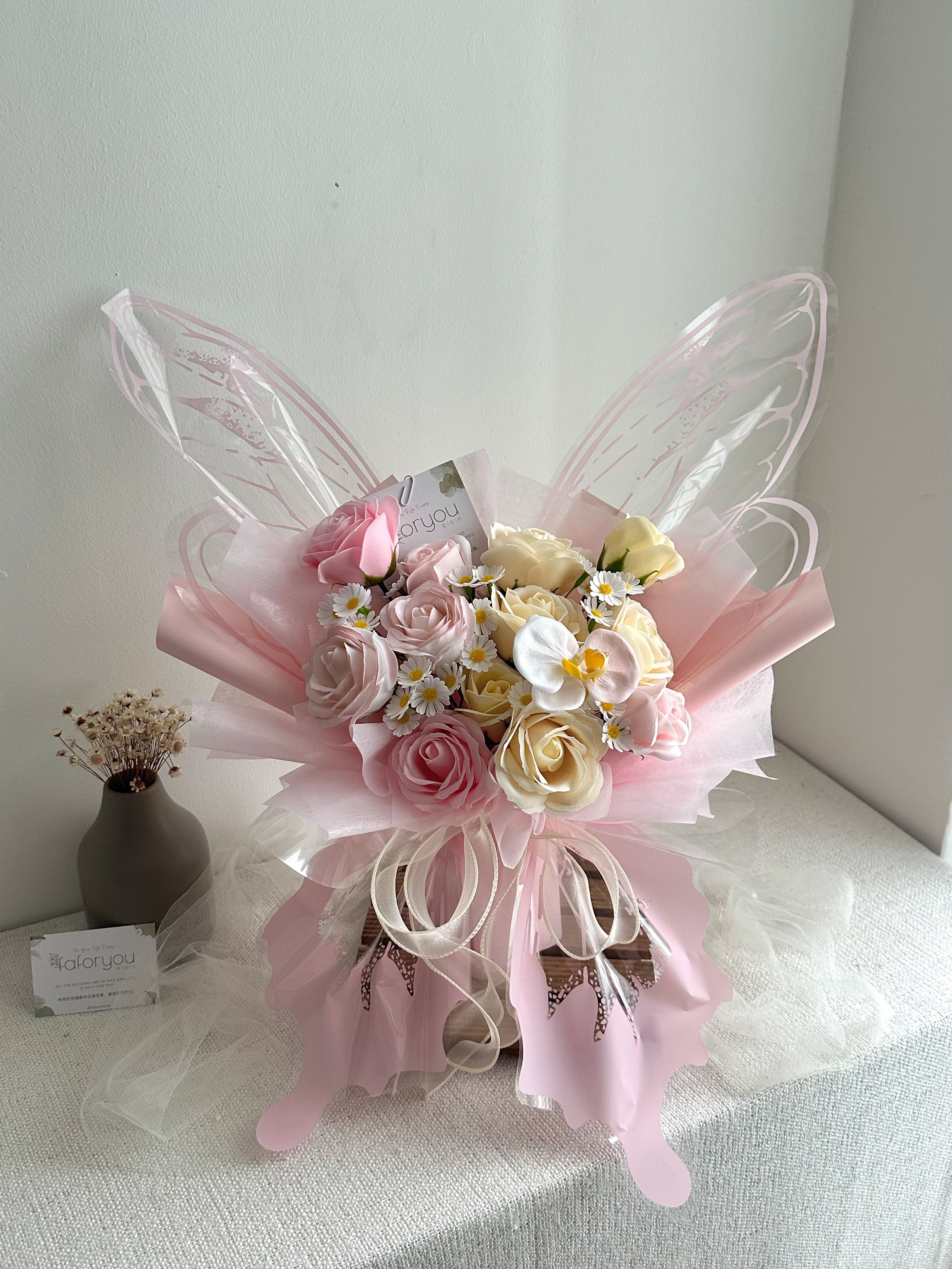 Pink Butterfly Bouquet (Mix Soap Flower)